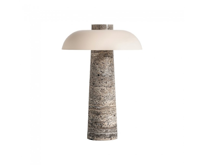 Lámpara De Sobremesa Cendra Mármol 30x30x42 Estilo Art Deco - 1