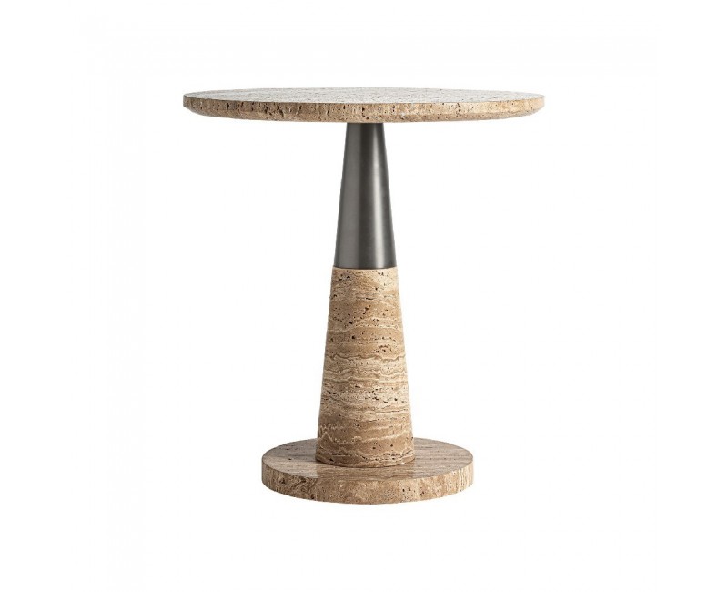 Mesa Auxiliar Rust Mármol 50x50x54 Estilo Art Deco - 1