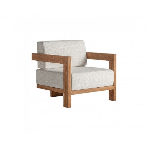 Sillón Testa Madera De Teka Reciclada 85x85x80 Estilo Colonial - 1