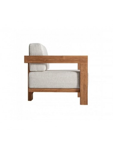 Sillón Testa Madera De Teka Reciclada 85x85x80 Estilo Colonial - 3