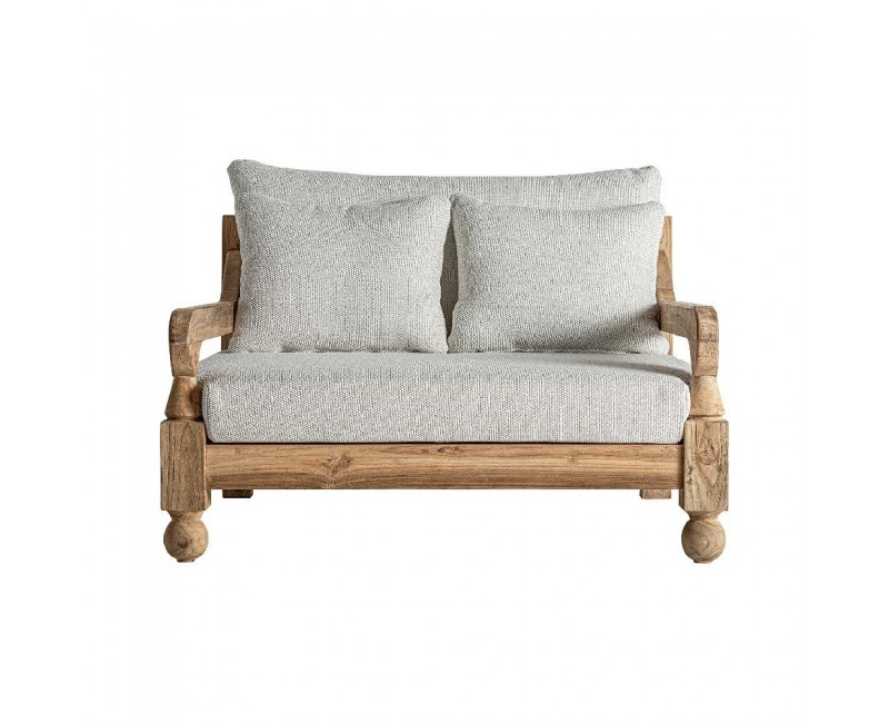 Sofá Jodphur Madera De Teka Reciclada 130x138x92 Estilo Colonial - 1