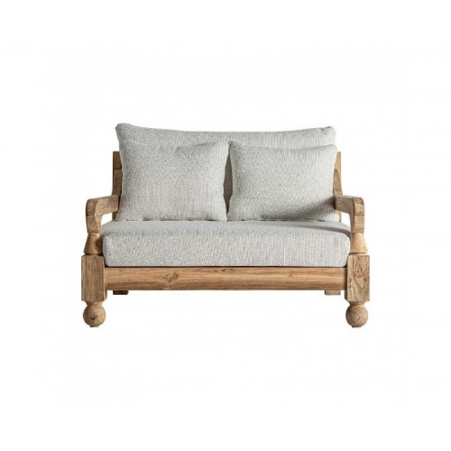 Sofá Jodphur Madera De Teka Reciclada 130x138x92 Estilo Colonial - 1
