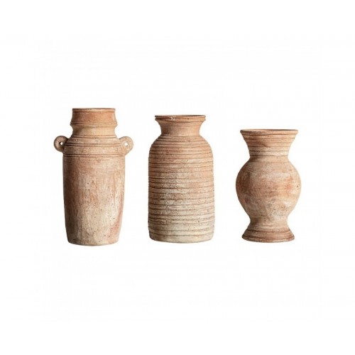 Florero J 3 Terracota 19x13x31 16x16x27 15x14x27 Estilo Clásico - 1