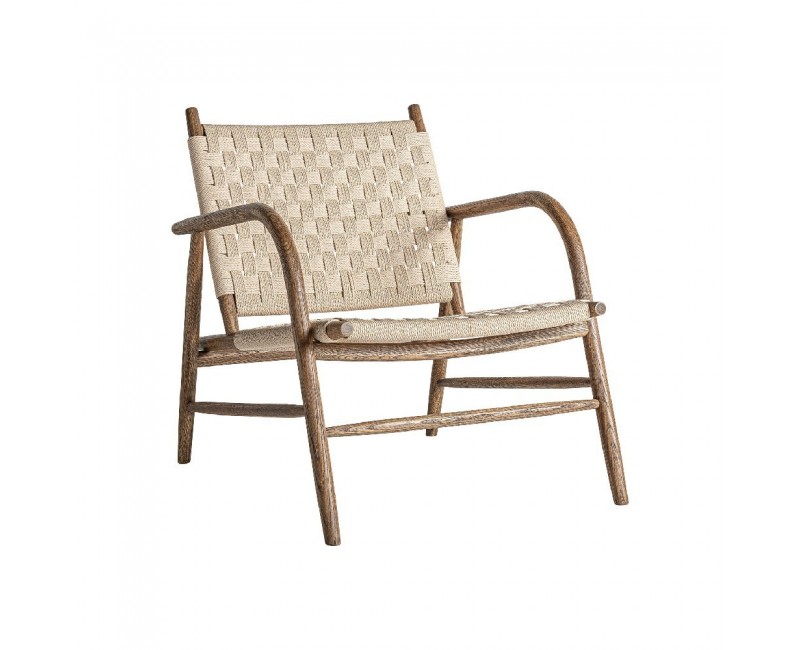 Sillón Larreule Madera Roble 67x82x80 Estilo Boho - 1