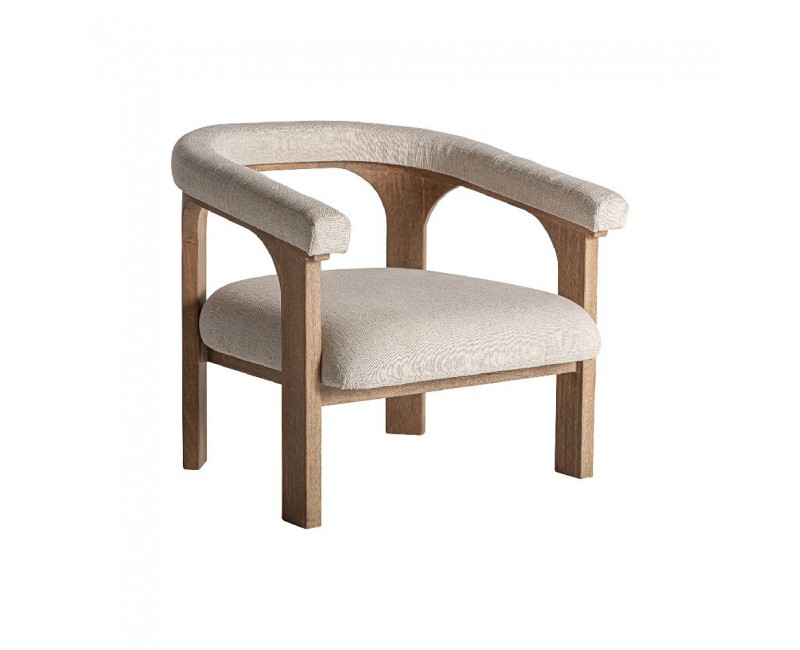 Sillón Racoud Madera De Mango 79x78x80 Estilo Contemporáneo - 1