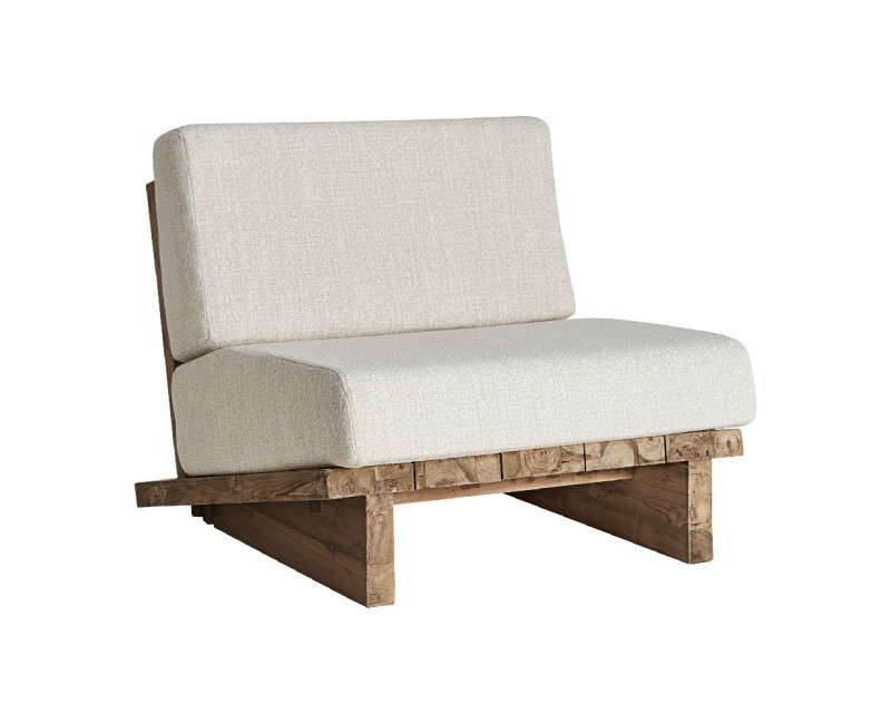 Sillón Pure Madera De Teka Reciclada 90x100x73 Estilo Colonial - 1