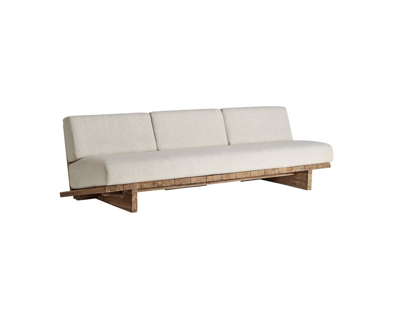 Sofá Pure Madera De Teka Reciclada 265x102x80 Estilo Colonial - 1