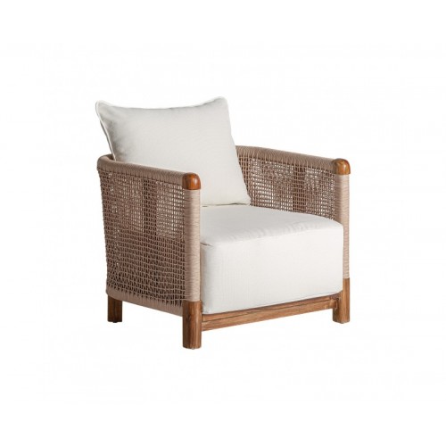 Sillón Trena Madera De Teka Reciclada 85x88x70 Estilo Boho - 1