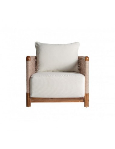 Sillón Trena Madera De Teka Reciclada 85x88x70 Estilo Boho - 1