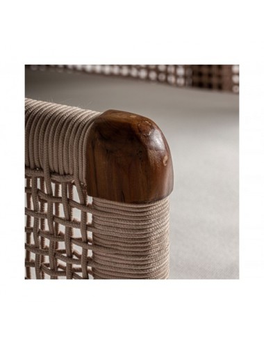 Sillón Trena Madera De Teka Reciclada 85x88x70 Estilo Boho - 5