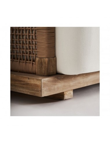 Sofá Trena Madera De Teka Reciclada 320x90x70 Estilo Boho - 6