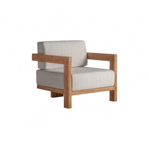 Sillón Testa Madera De Teka Reciclada 85x85x80 Estilo Colonial - 1