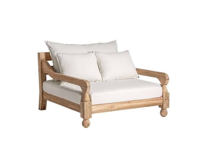 Sofá Jodphur Madera De Teka Reciclada 130x138x92 Estilo Colonial - 1