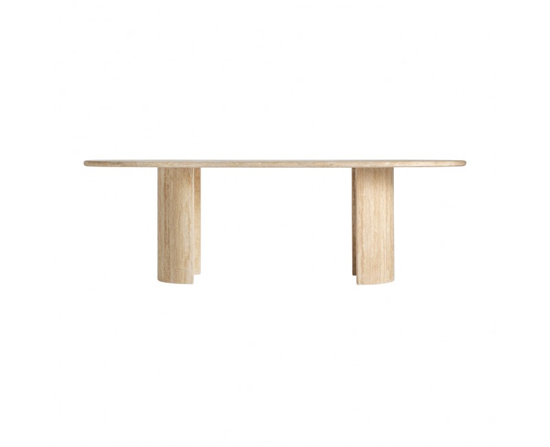 Mesa Comedor Thiennes Travertino 240x100x75 Estilo Art Deco - 1