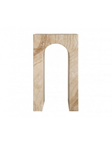 Mesa Auxiliar Thiennes Travertino 35x35x60 Estilo Art Deco - 1