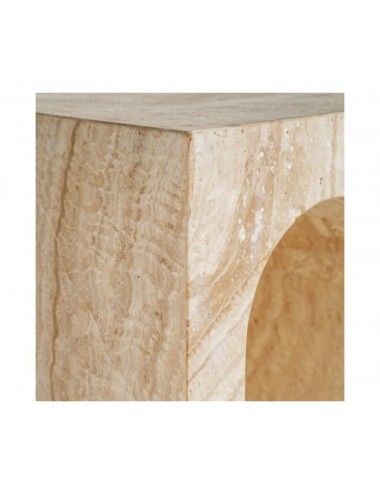 Mesa Auxiliar Thiennes Travertino 35x35x60 Estilo Art Deco - 3