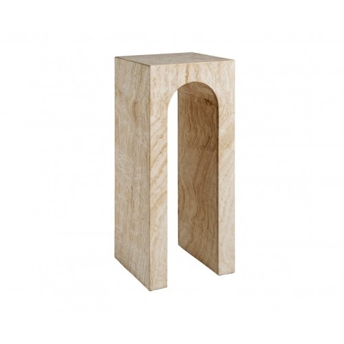 Consola Thiennes Travertino 35x35x80 Estilo Art Deco - 1