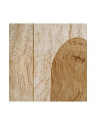 Consola Thiennes Travertino 35x35x80 Estilo Art Deco - 3