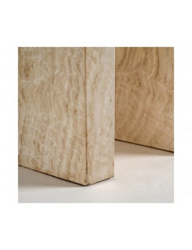 Consola Thiennes Travertino 35x35x80 Estilo Art Deco - 4