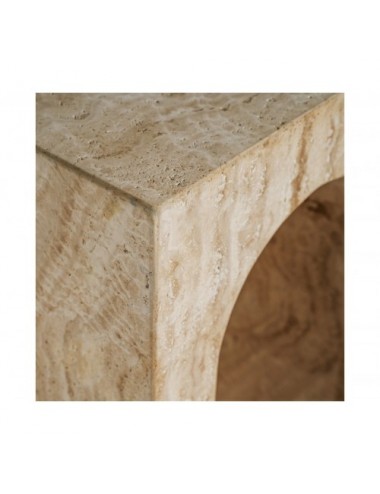 Consola Thiennes Travertino 35x35x80 Estilo Art Deco - 5