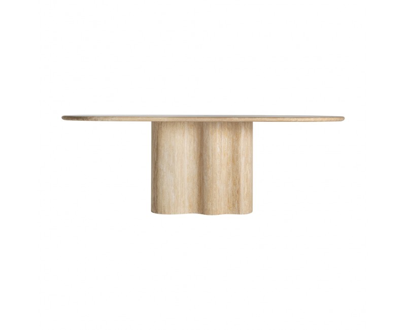 Mesa Comedor Thiennes Travertino 220x100x75 Estilo Art Deco - 1