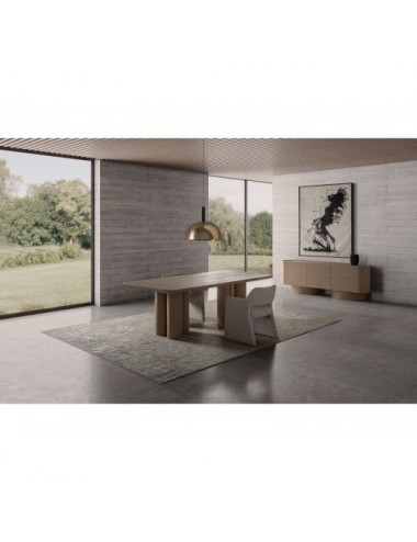 Mesa Comedor Prayssac Chapa De Roble 240x110x78 Estilo Art Deco - 6