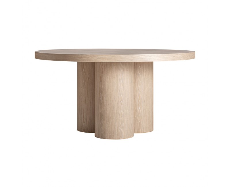 Mesa Comedor Prayssac Chapa De Roble 150x150x76 Estilo Art Deco - 1