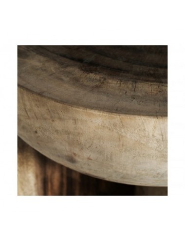 Mesa De Centro Doucen Madera Suar 60x60x43 Estilo Étnico - 3