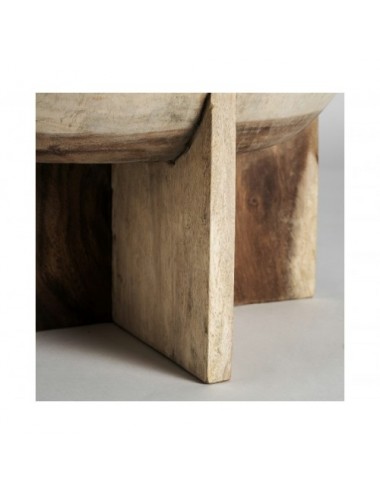 Mesa De Centro Doucen Madera Suar 60x60x43 Estilo Étnico - 5
