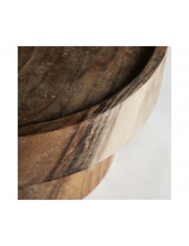 Mesa De Centro Barika Madera Suar 60x60x35 Estilo Étnico - 6