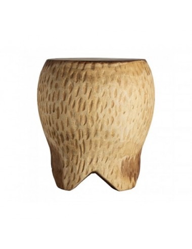 Mesa De Centro Gairo Madera Suar 40x40x45 Estilo Étnico - 1
