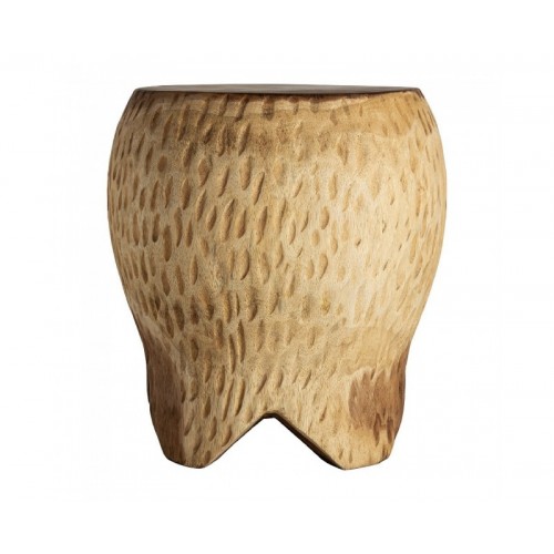 Mesa De Centro Gairo Madera Suar 40x40x45 Estilo Étnico - 1