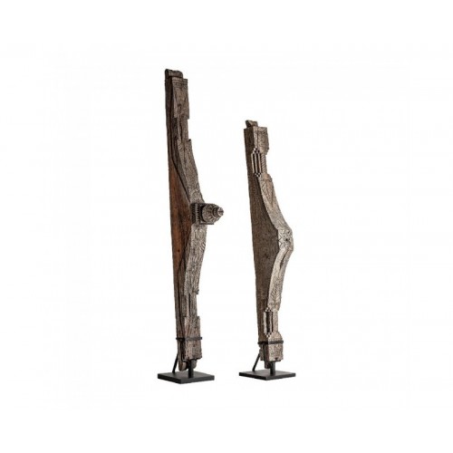 Escultura Hut J 2 Madera Tropical 45x35x227 70x43x270 Estilo Étnico - 1