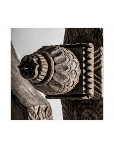 Escultura Hut J 2 Madera Tropical 45x35x227 70x43x270 Estilo Étnico - 4