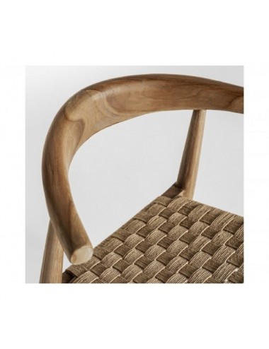 Silla Figeac Madera De Teka 55x52x76 Estilo Vintage - 7