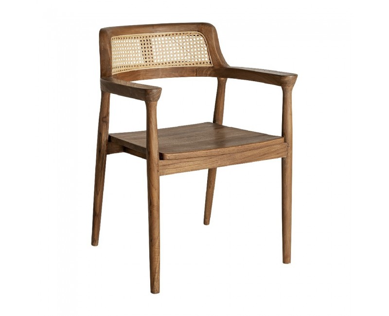 Silla Chanac Madera De Teka 57x58x80 Estilo Art Deco - 1