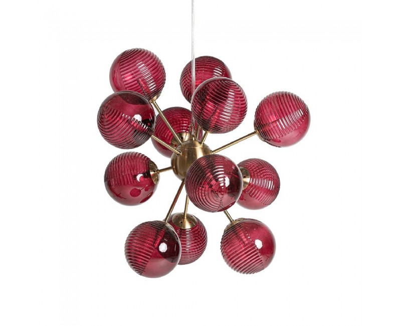 Lámpara De Colgar Rubra Cristal 60x60x62 Estilo Contemporáneo - 1