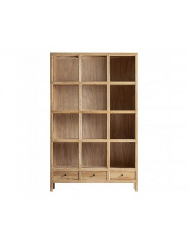 Libreria Modular Brecey Madera De Olmo Reciclado 120x38x190 Estilo Colonial - 1