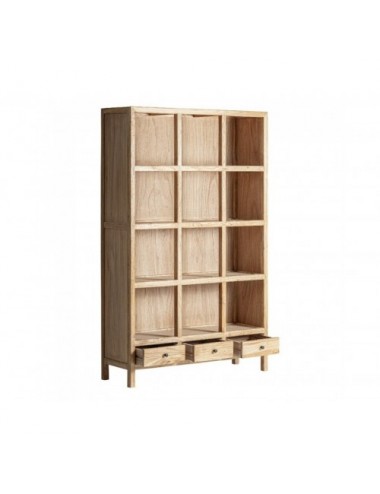 Libreria Modular Brecey Madera De Olmo Reciclado 120x38x190 Estilo Colonial - 3