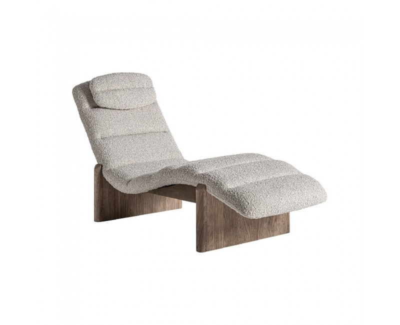 Chaise Longue Jacquard Madera De Olmo 180x68x84 Estilo Contemporáneo - 1