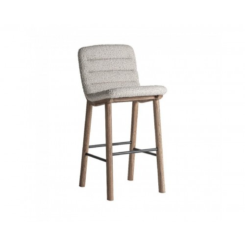 Taburete Jacquard Madera De Olmo 47x63x106 Estilo Contemporáneo - 1