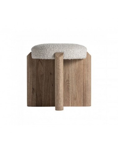Taburete Jacquard Madera De Olmo 49x49x47 Estilo Contemporáneo - 1