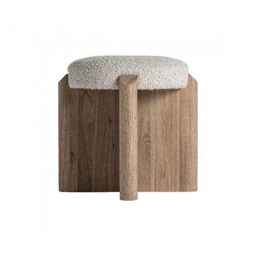 Taburete Jacquard Madera De Olmo 49x49x47 Estilo Contemporáneo - 1