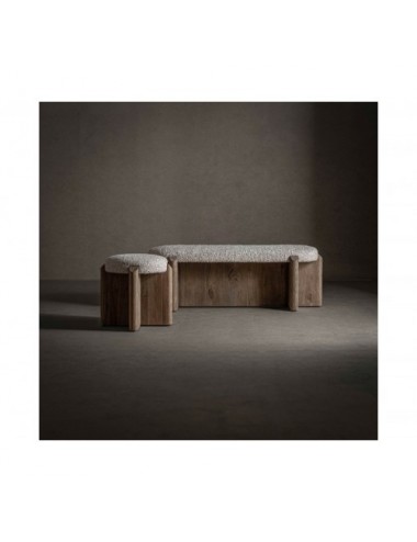 Pie De Cama Jacquard Madera De Olmo 138x48x47 Estilo Contemporáneo - 6