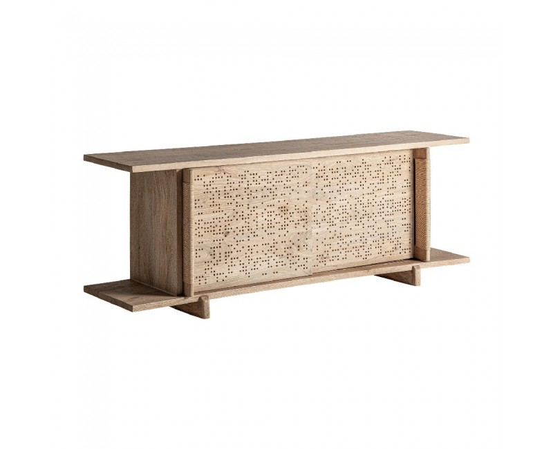 Aparador Jacquard Madera De Mango 220x54x73 Estilo Contemporáneo - 1
