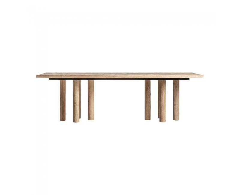 Mesa Comedor Jacquard Madera De Mango 250x110x76 Estilo Contemporáneo - 1