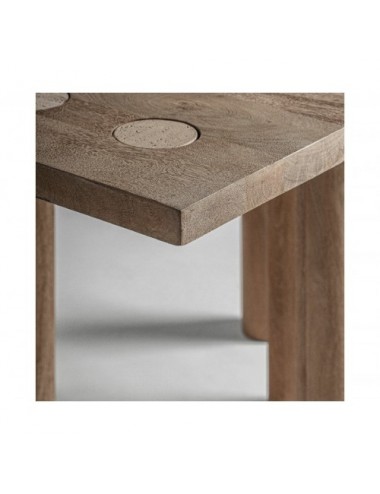 Mesa Comedor Jacquard Madera De Mango 150x150x75 Estilo Contemporáneo - 4