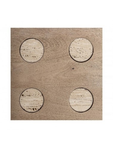 Mesa Comedor Jacquard Madera De Mango 150x150x75 Estilo Contemporáneo - 5