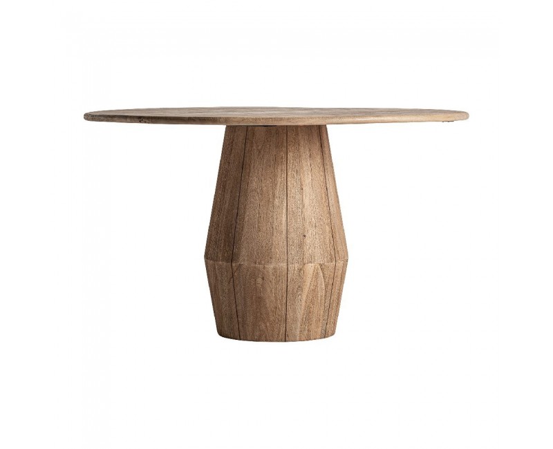 Mesa Comedor Jacquard Madera De Mango 130x130x75 Estilo Contemporáneo - 1