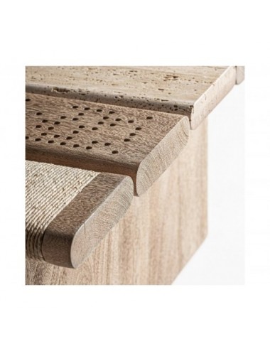 Mesa De Centro Jacquard Madera De Mango 140x73,5x35 Estilo Contemporáneo - 6